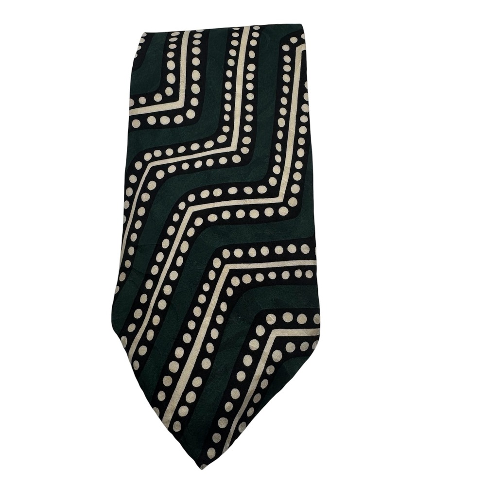 Vintage Cellini for J. Riggings Mens Pure Silk Neck Tie Made in USA Dots Lines